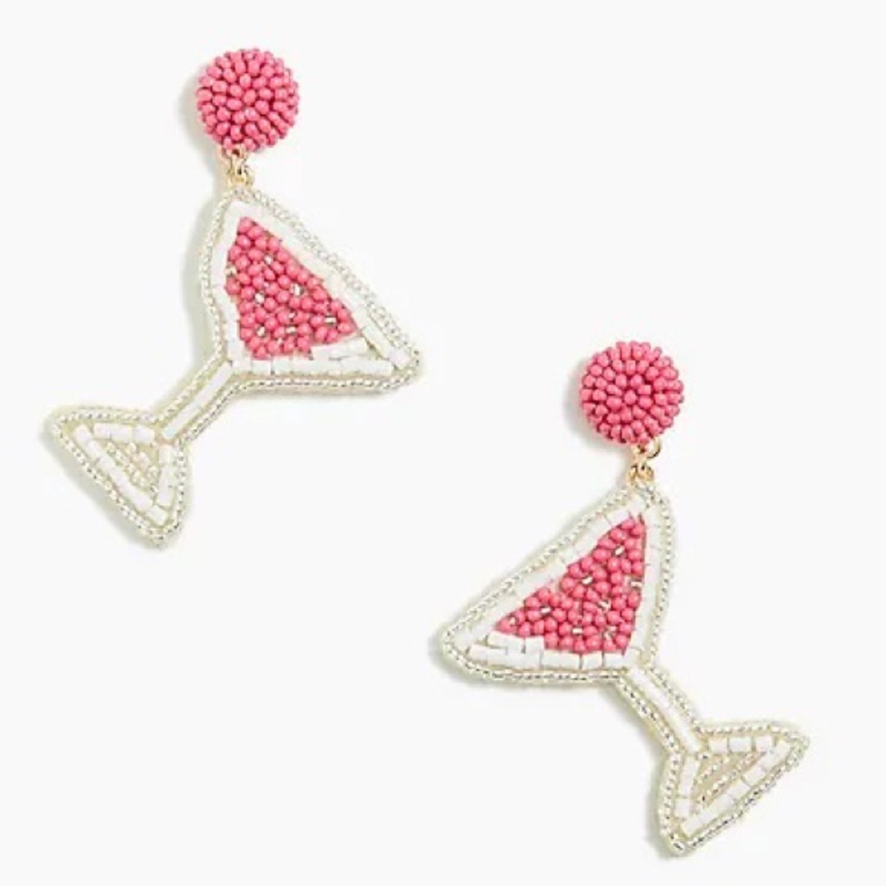 NWT J. Crew Pink Cosmo Beaded Earrings